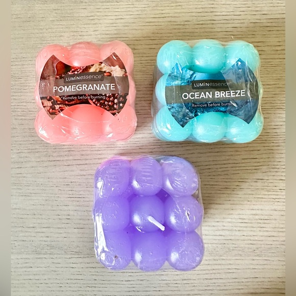 SET OF 3 LUMINESSENCE CUBED CANDLES - Picture 3 of 4